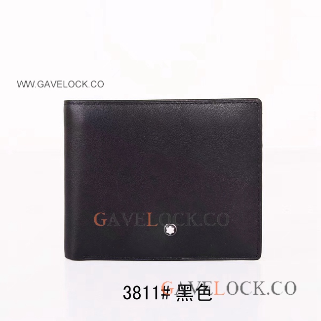 Mont Blanc Wallet Fake Black Soft Leather Mens Wallet